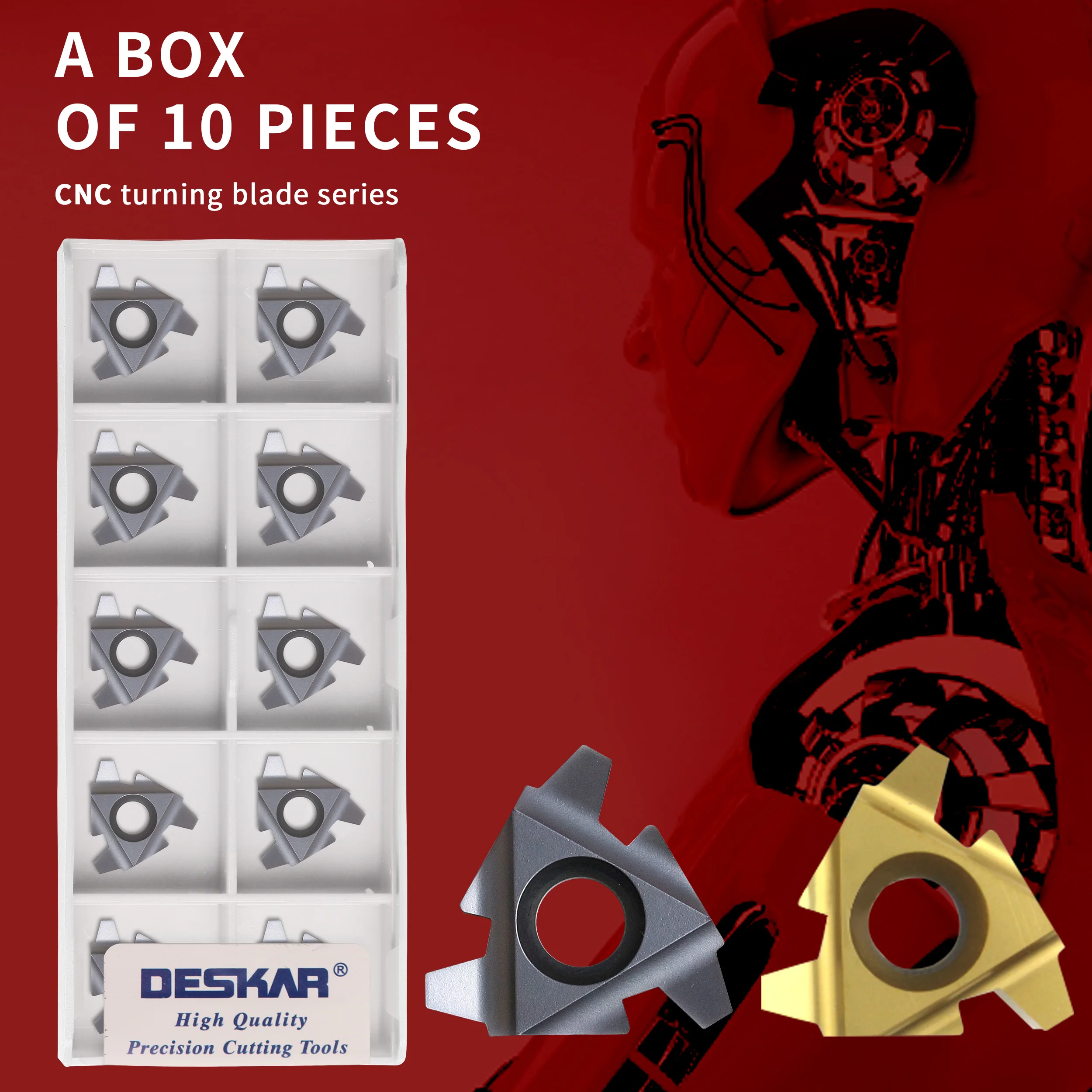 10 قطعة DESKAR 22ER 22IR 4TR 5TR 6TR LDA LDC خيوط تحول أدوات كربيد إدراج آلة خرط تعمل بالتحكم الرقمي بواسطة الحاسوب القاطع قطع شفرات الموضوع
