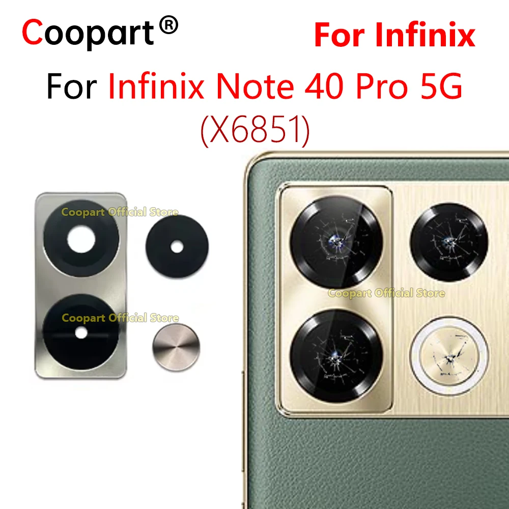 New Coopart Rear Back Camera Glass Lens For Infinix Note 40 Pro 5G X6851 Replacement With Adhesive Sticker