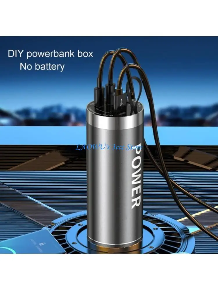 

Y8AD 46950 Battery Holder with Display Battery Charging Case for Phone Power Banks Case Charging Box(Battery Not Included)