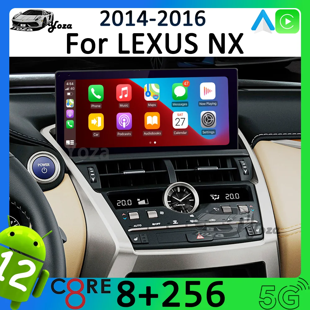 Yoza Carplay Car Radio For Lexus NX 2014-2016 Android11 Touch Screen Multimedia Player GPS Navigation Stereo 5G WIFI Gift Tools