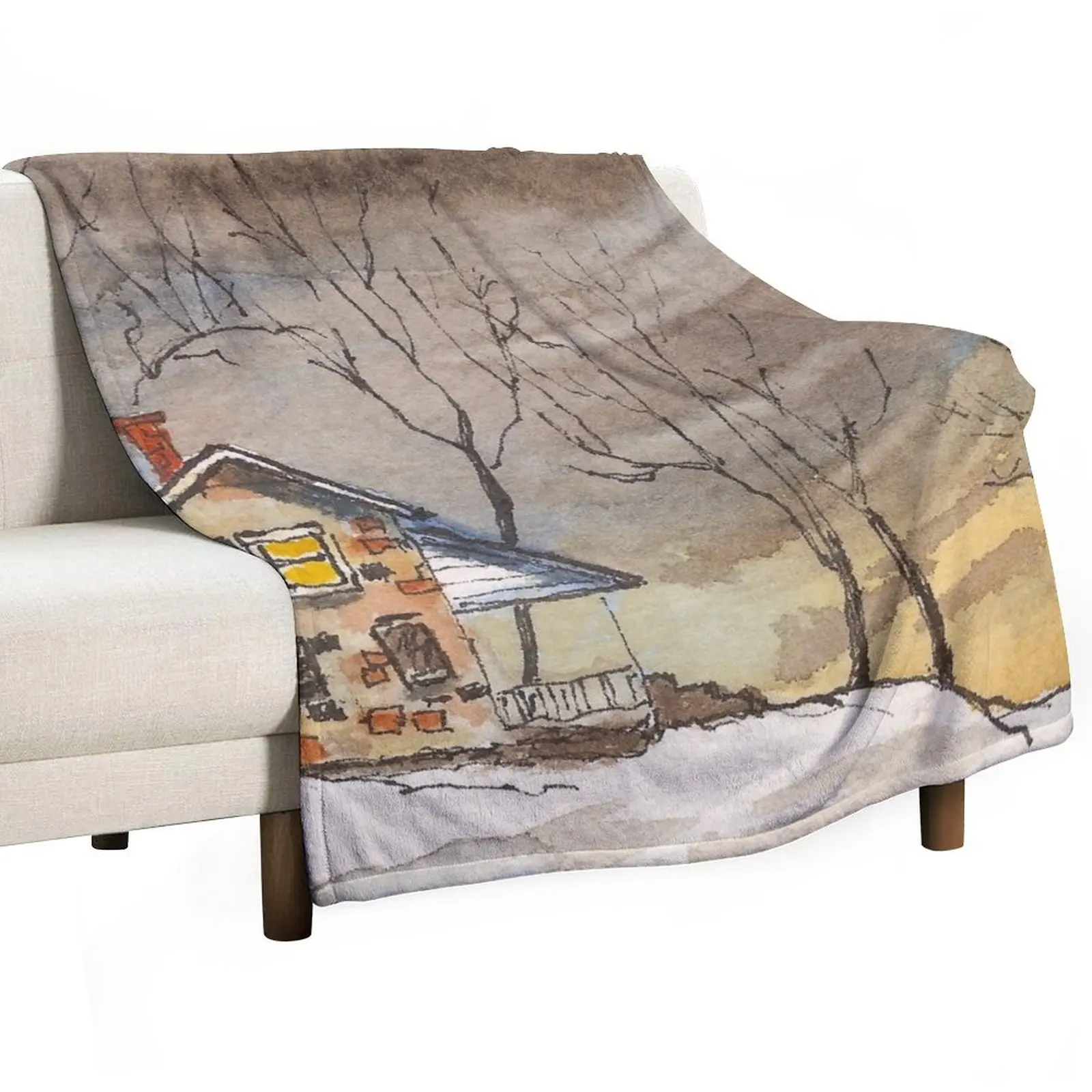Brown Brick House Throw Blanket Summer Weighted Vintage Multi-Purpose Sofa Throw Polar Blankets