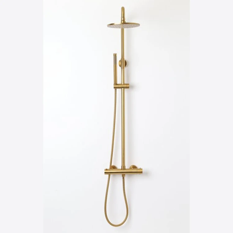 Hydrorelax Stainless Steel Bathroom Rain Shower Set with Wall Mounted Mixer Tap