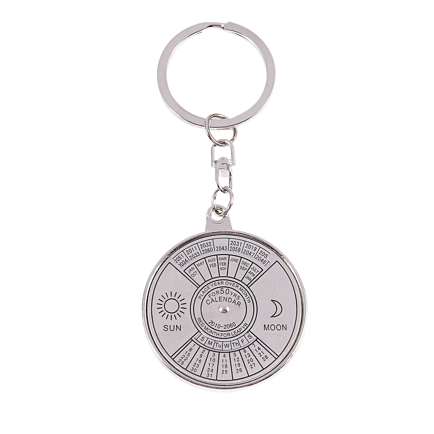 Calendar Keyring Keychain Unique Metal Key Chain Ring 50 Years New Hot