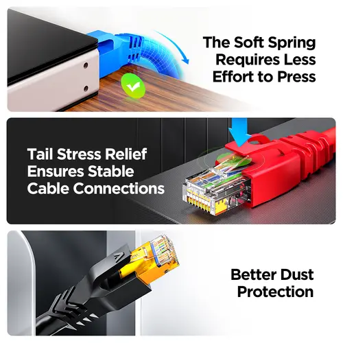 AMPCOM RJ45 Ethernet Network Cable Strain Relief Boots Cable Connector Plug Covers for CAT8 CAT7 CAT6A CAT6 CAT5E CAT5 - Image 5