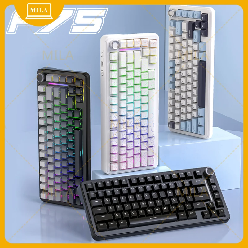 

For 75% Hot Swap Gaming Keyboard Wireless FREEWOL F75 RGB AULA F75 Same Model,Tri-Mode,4000 mAh