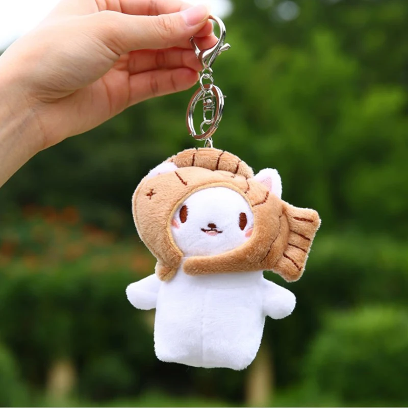 1pc Small Panda Plush  Cute Fish Keychain Soft Toy Plushie Kawaii Keychain Plush Toy keychain accessories