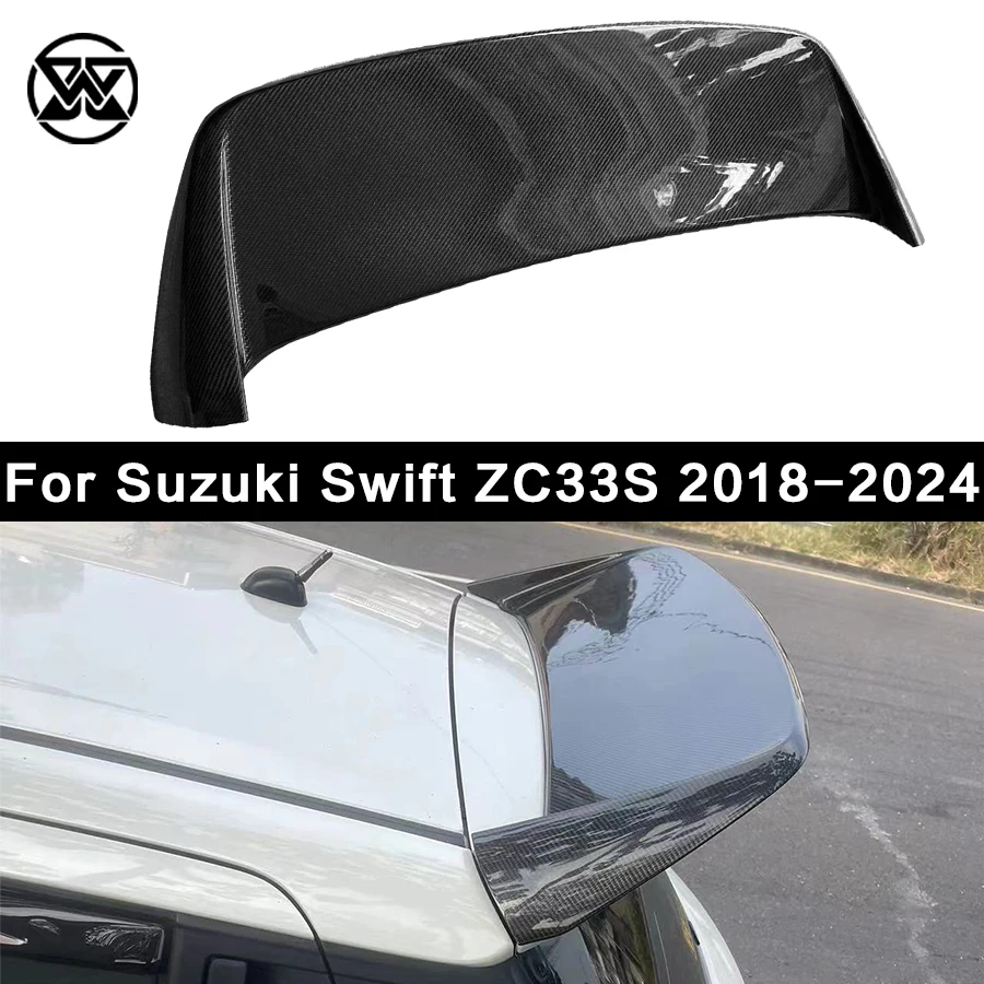 Rear Roof Spoiler For Suzuki Swift Sport ZC33S Real Carbon Fiber Rear Trunk Spoiler Wing Boot Lip Wing Splitter 2018-2024