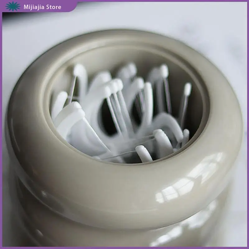 

Qtip Holder Dispenser Resin Cotton Swab Dispenser Desktop Jars Bathroom Nordic Style Bathroom Canister Storage SALES