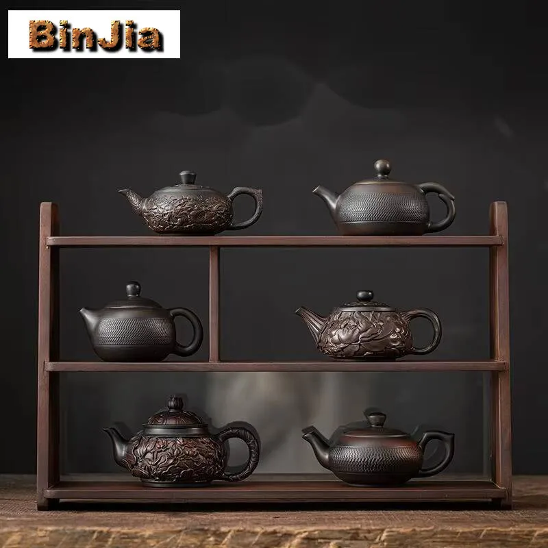 

Qingxi фиолетовая керамика Xishi чайник ручной работы прыгающий нож гравировка горшок чайник китайский набор аксессуары украшение подарок