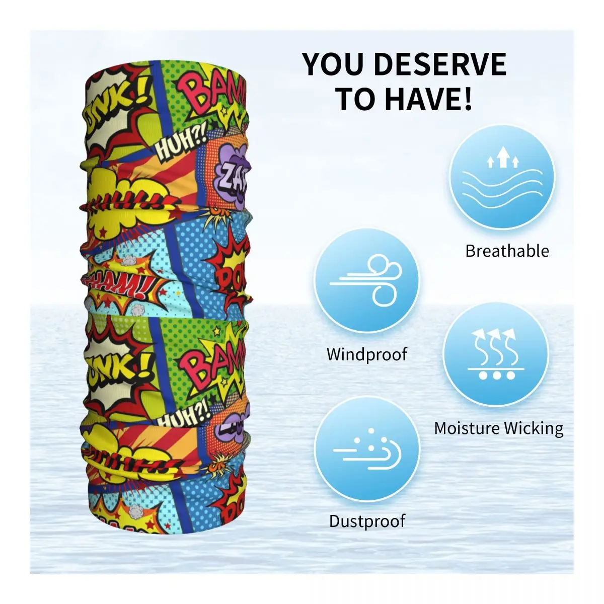 Custom Superhero Cartoon Anime Movie Bandana Neck Gaiter for Ski Camping Women Men Wrap Scarf Balaclava Warmer