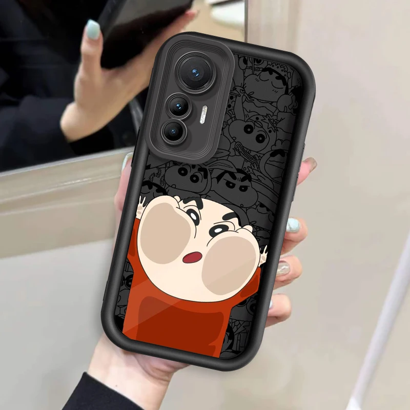 Crayon Shin Chan Cute Anime Eye Ladder For Xiaomi MI 14 12T 11 Lite Poco M3 X5 X4 F5 F4 F3 F2 GT Pro 5G Funda Phone Case