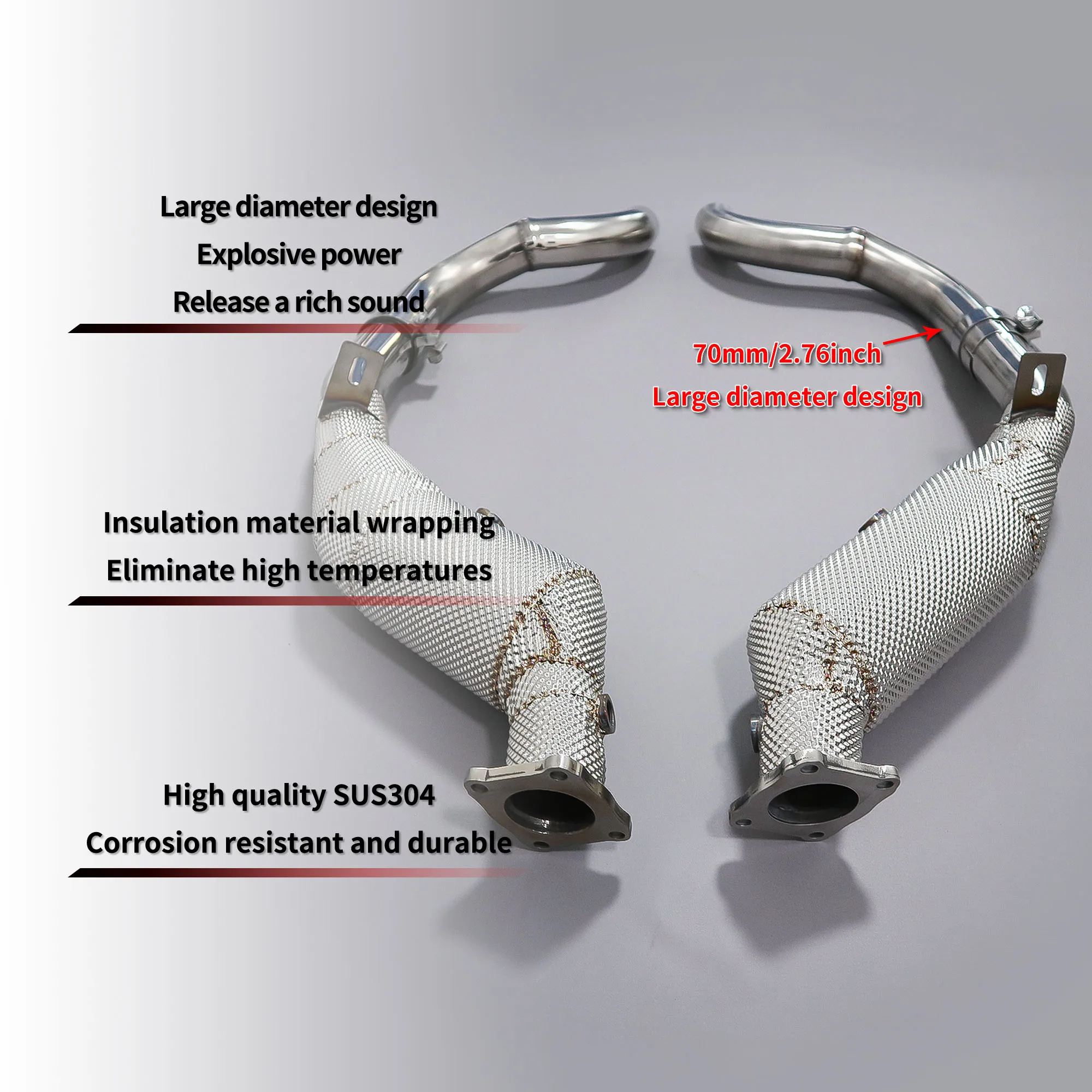 HEO Catalytic Downpipe for Porsche Panamera 970 4.8L 2009-2016 Catted Downpipe Exhausted Headers Auto Performance Parts