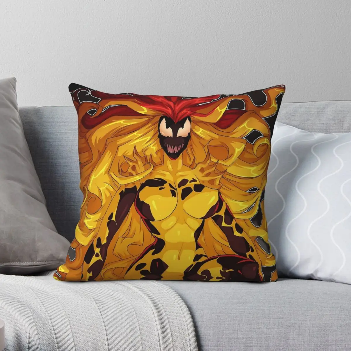 

Scream Symbiote Square Pillowcase Polyester Linen Velvet Pattern Zip Decor Throw Pillow Case Home Cushion Cover