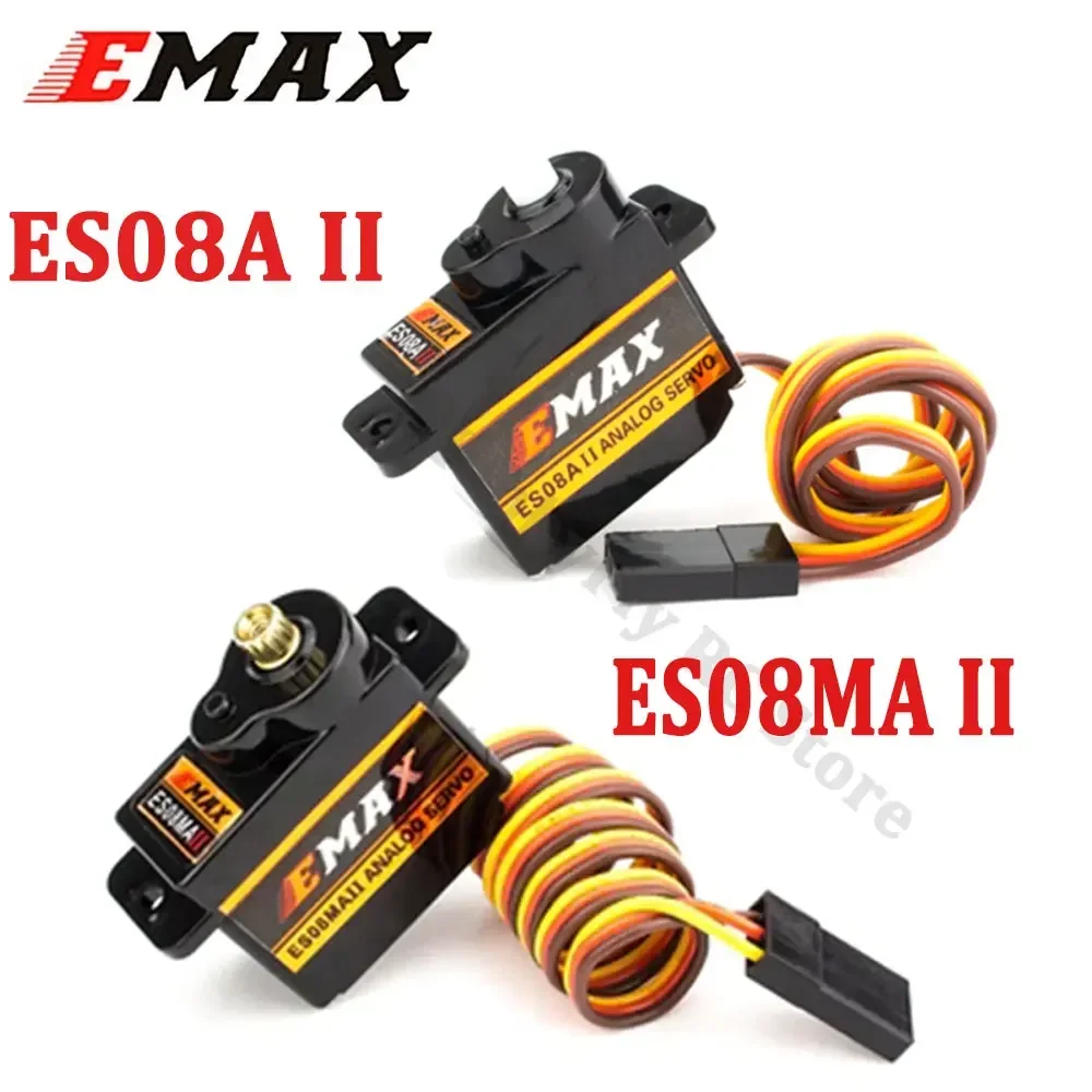 EMAX ES08A II Mini-Analogservo mit Kunststoffgetriebe ES08MAII Mini-Analogservo mit Metallgetriebe für Modell- und Roboter-PWM-Servo RC-Werkzeuge