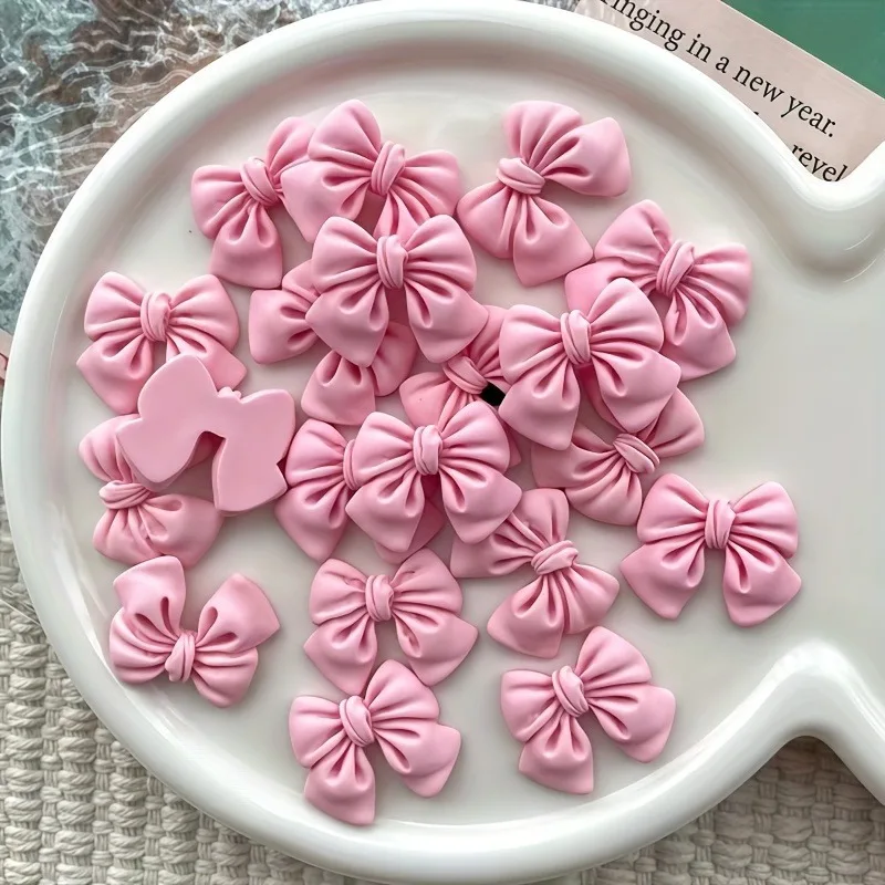 

100/200 шт. Смоляные украшения в форме банта для рукоделия: аксессуары для серег и ожерелий, подвески-бантики, декор для чехлов для телефонов и обуви