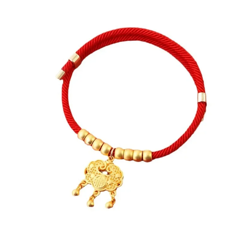 Pet Collar Cat Fashionable Pet New Year Adjustable Necklace Red Rope Chinese Traditional Lucky Bless Hand Knitted Cat Scarf