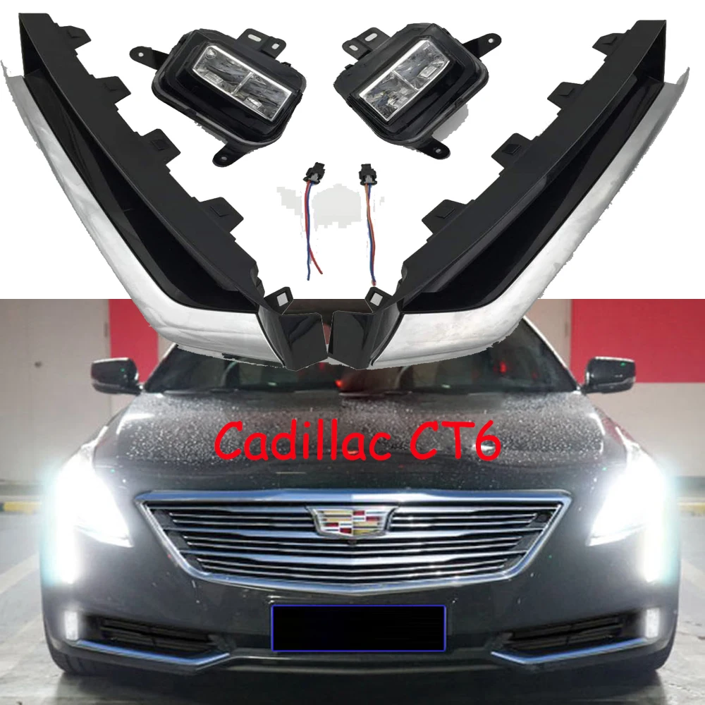 

car accessories bumper headlight for Cadillac CT6 daytime light LED 2019~2023y for Cadillac headlamp Fog light