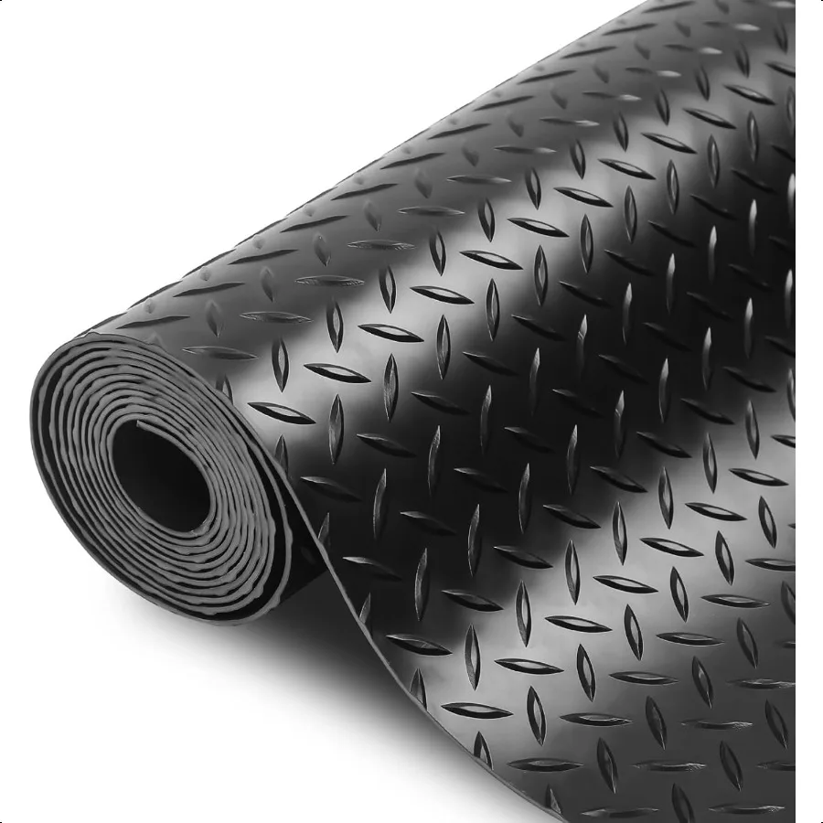 Tapis de sol de garage de qualité supérieure, solide, épais, noir, de qualité commerciale, robuste, pour sol de garage, voiture de golf, 4x6 pieds