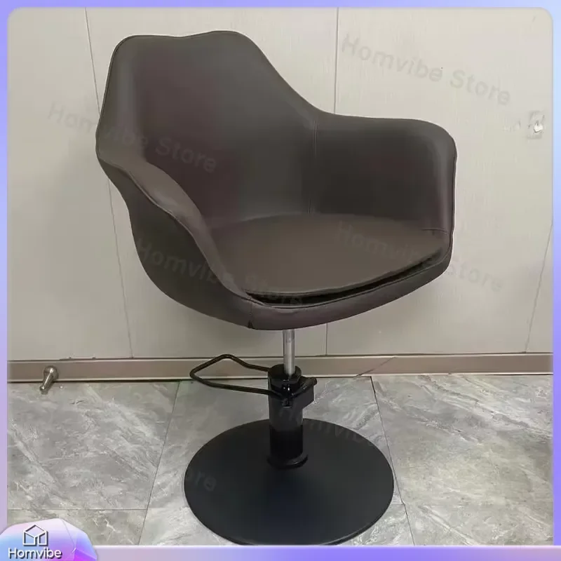 Brown Hydraulic Styling Chair for Hair Salon Barber Shop Makeup Artist Salon Furniture Metal Barber Chair Adjustable Height
