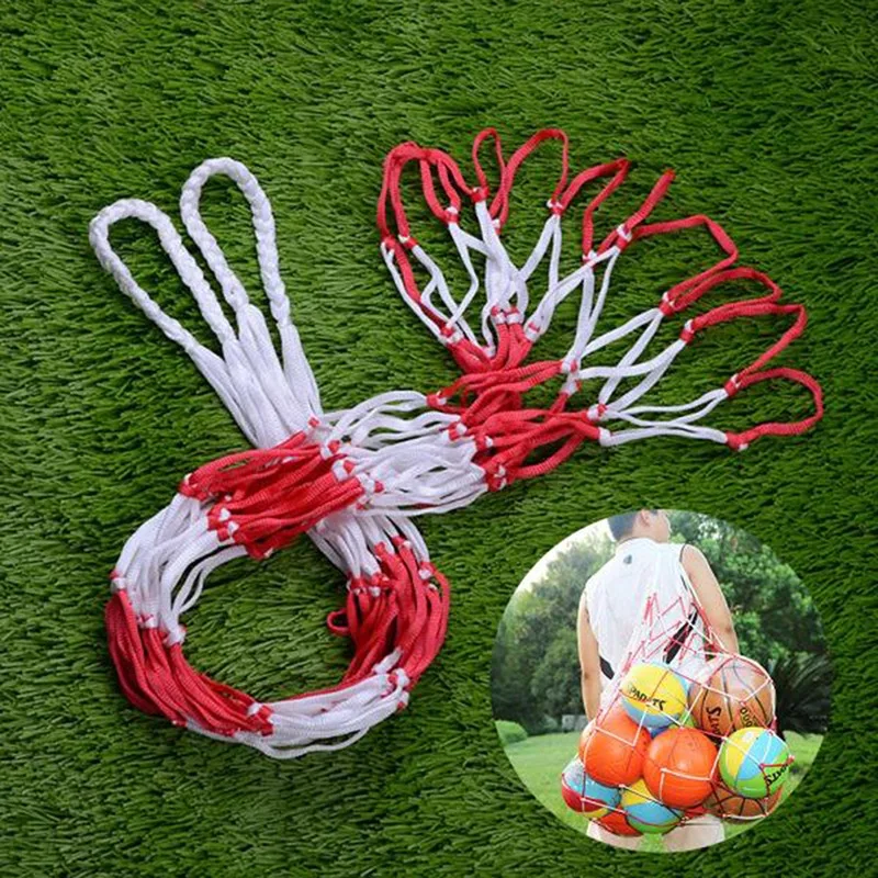 

Portable Large Ball Mesh Bag -Can Hold 10-15 Balls, Large Mesh Bag Red White Color Basketball Net Bag, Football Storage Mesh Bag