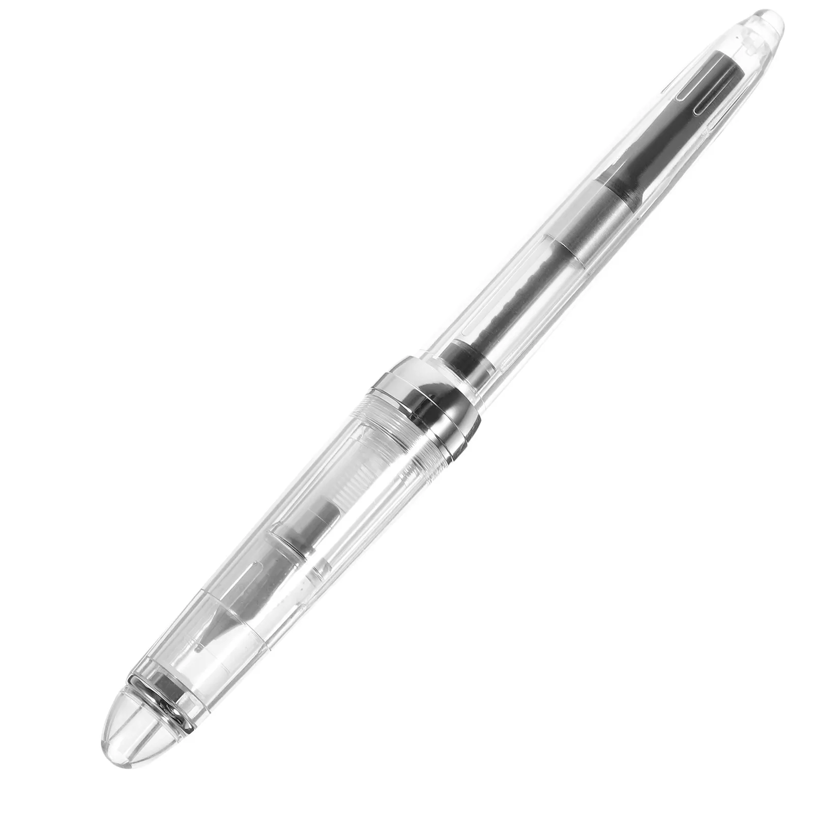 

Ink Fountain Pen Acrylic Stainless Steel Transparent Design Comfortable Handle Calligraphy Executing Pen Smooth Writing Office