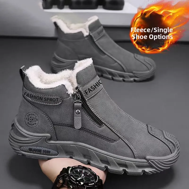 

Мужские зимние слипоны, теплые, с высоким берцем на подкладке, повседневные, спортивные, противоскользящие, для работы Se oes, удобные, дышащие, из хлопка