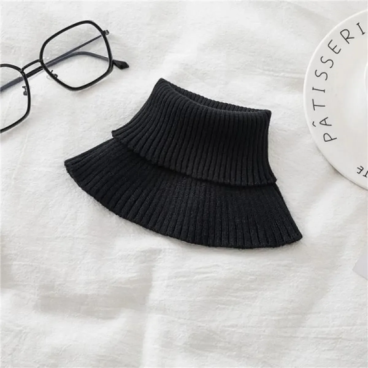 الشتاء انفصال القطن محبوك الياقة المدورة للرجال كاذبة طوق موضة شريط تصميم غطاء دافئ رئيس الرقبة الحرس طوق