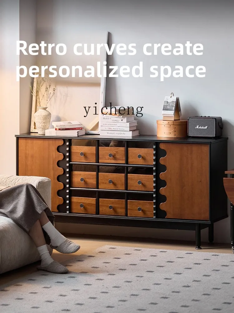 

LX solid wood nine-chest cabinet, bedroom storage storage cabinet, living room side cabinet against the wall