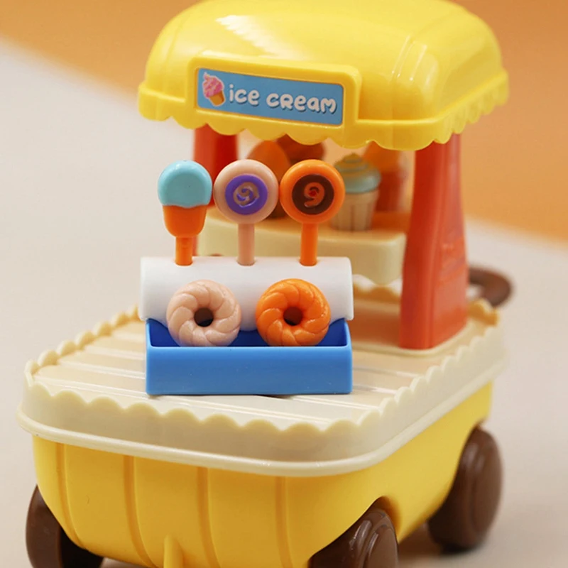 Mini Dessert Cart Lollipop Donut Vending Cart Decoration Dollhouse Children Play House Toys