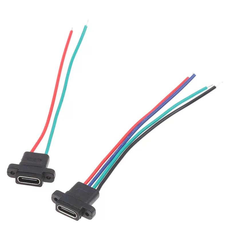 Type-c 2Pin 4Pin Welding Wire Female Waterproof Female Socket Rubber Ring Current Fast Charging Port
