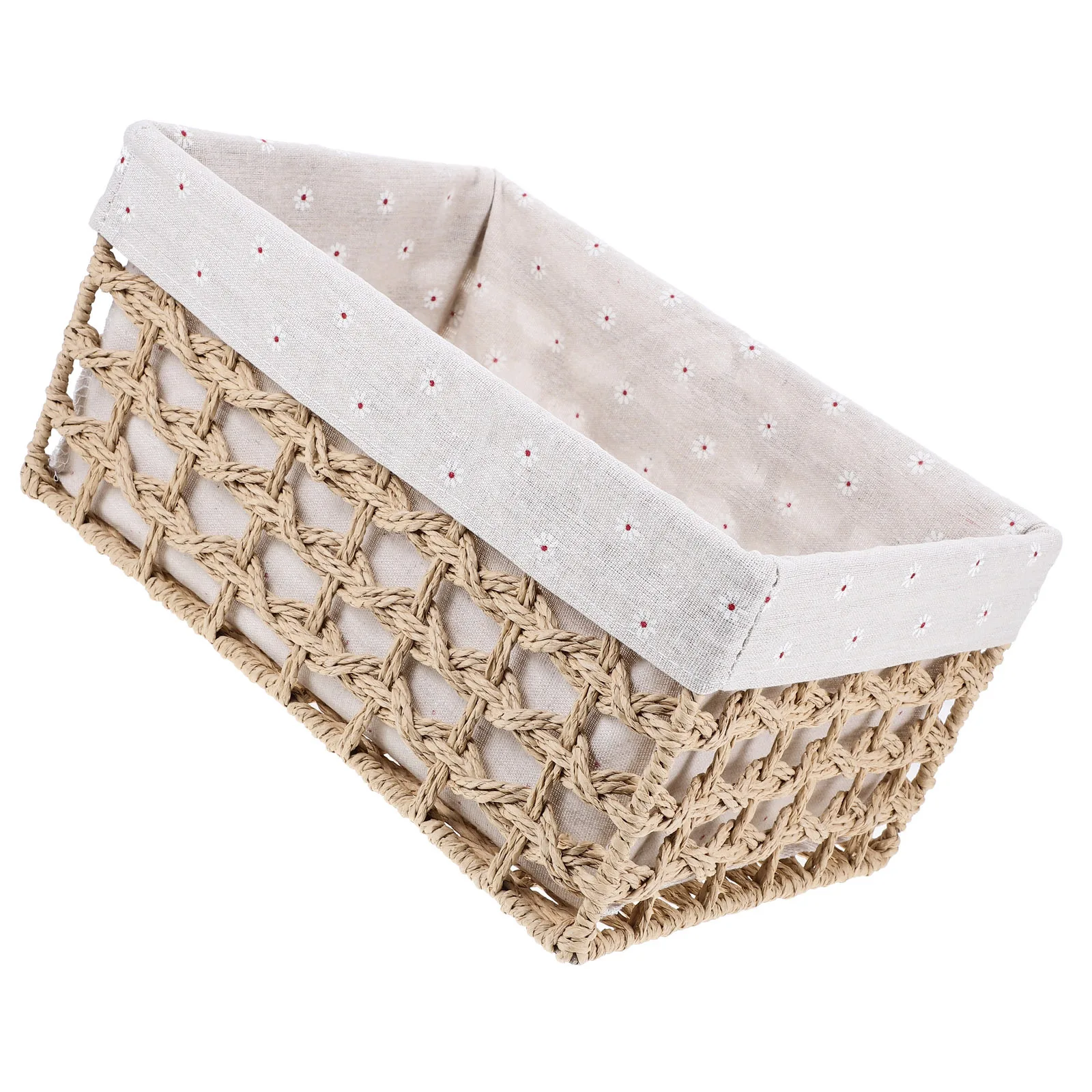 

Grass Woven Storage Basket Handwoven Natural Organizer for Desktop Bedroom Kitchen Pantry Decorative Multifunctional Sundry Box