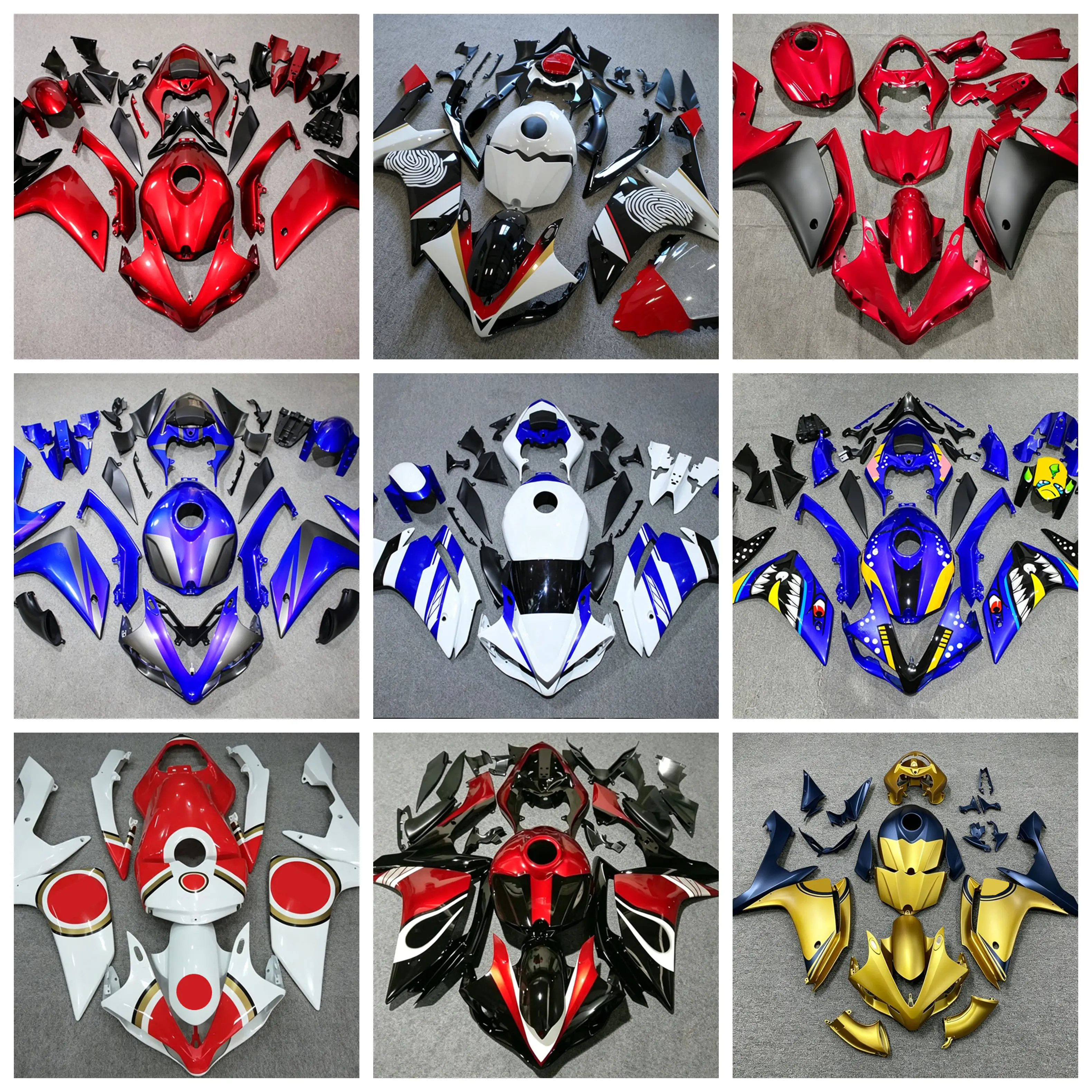 Suitable for Yamaha R1, 2007, 2008 motorcycles full fairing shell containing tank cover parts can be custom color