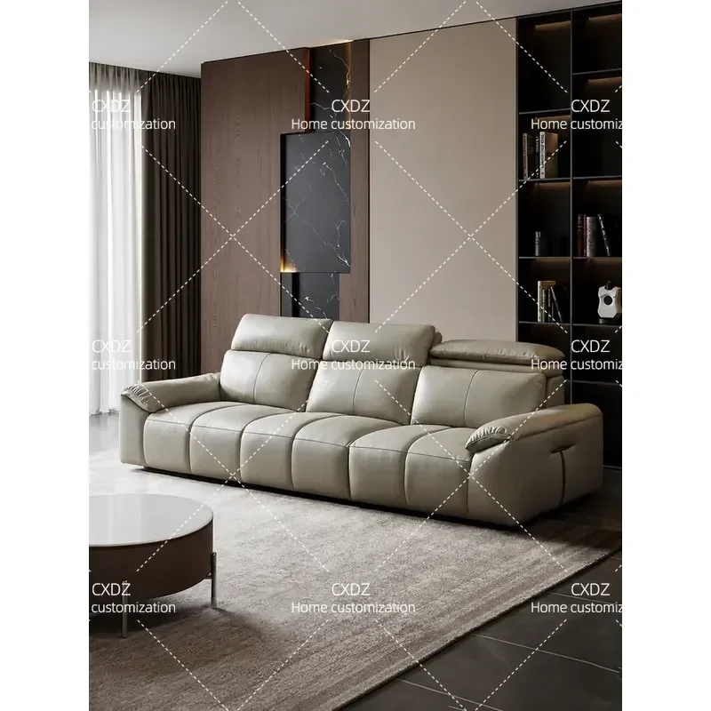 Modern Simple Leather Sofa Living Room 2026 New Small Apartment Piano Key Sofa