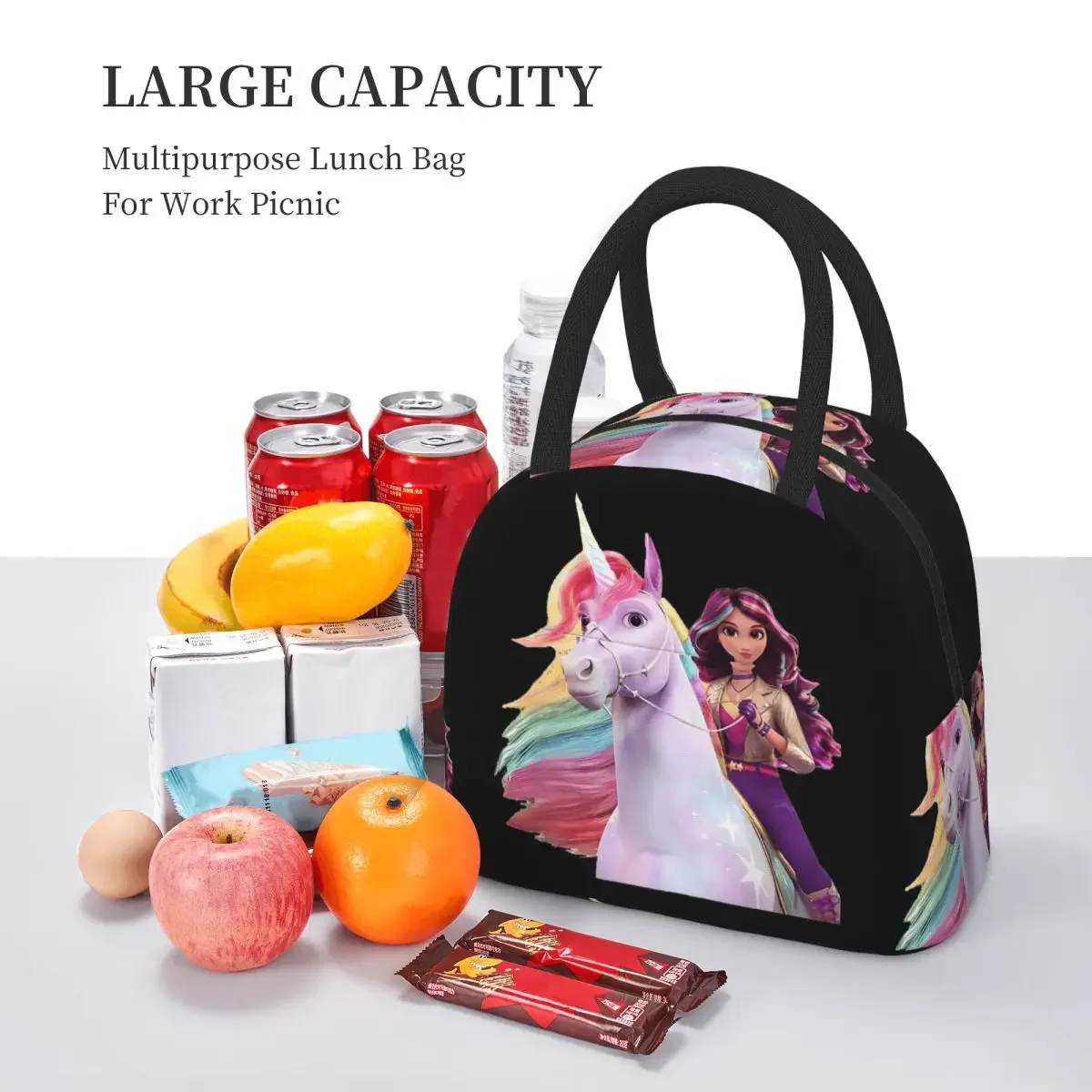 Unicorn Academy Sophia Wildstar Insulated Lunch Bag for Kids School Cooler Thermal Food Box Tote Leakproof Lunch Boxes Container