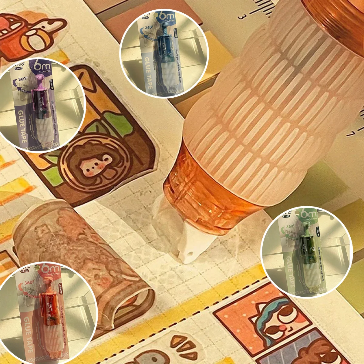 

Прозрачная клейкая лента прессового типа - сменный сердечник для студентов, домашний декор, школьные и офисные принадлежности для самостоятельного изготовления