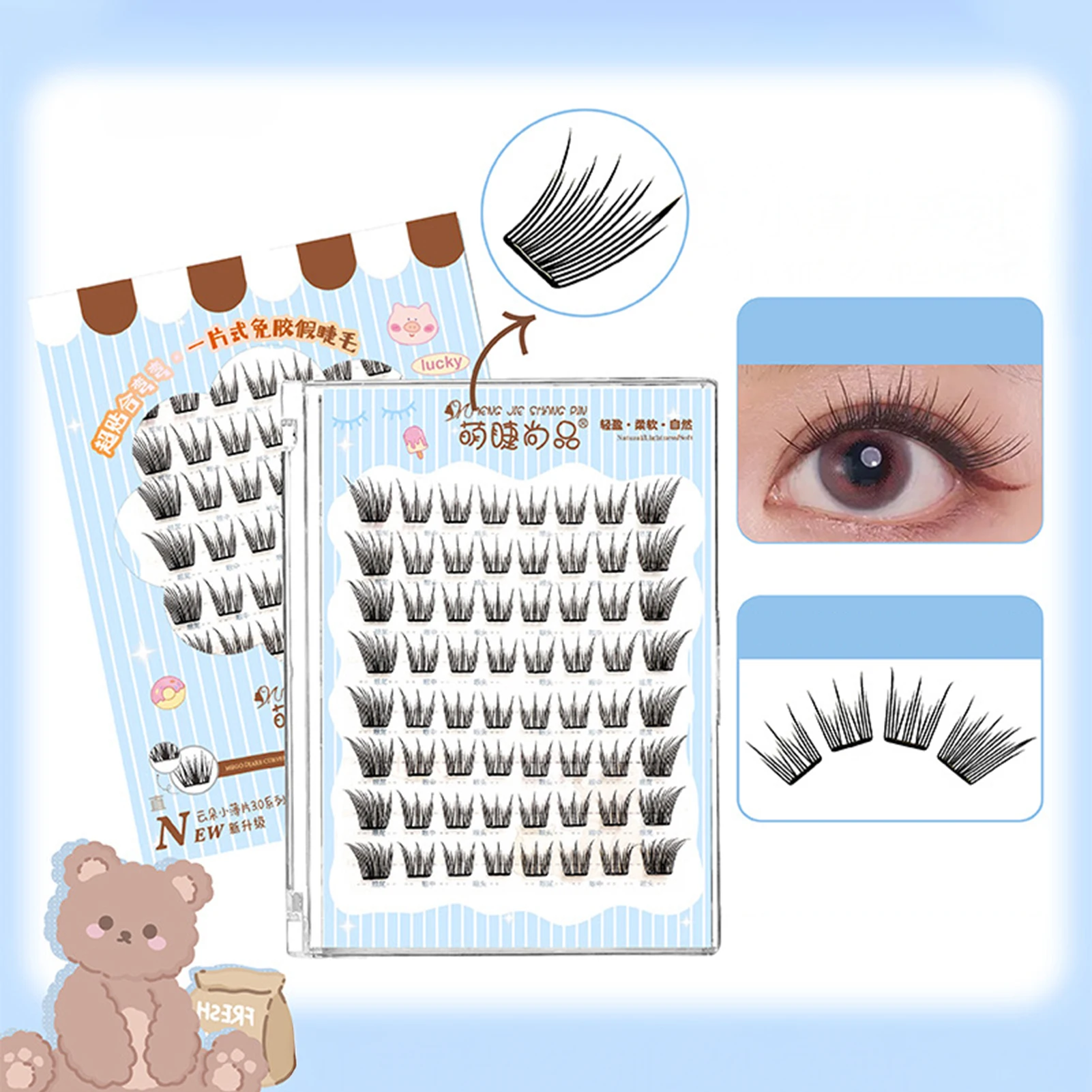 

10-13 мм тонкие наращивание ресниц ультра-легкие без узлов манга кластеры ресниц корейский идол DIY Cos накладные ресницы