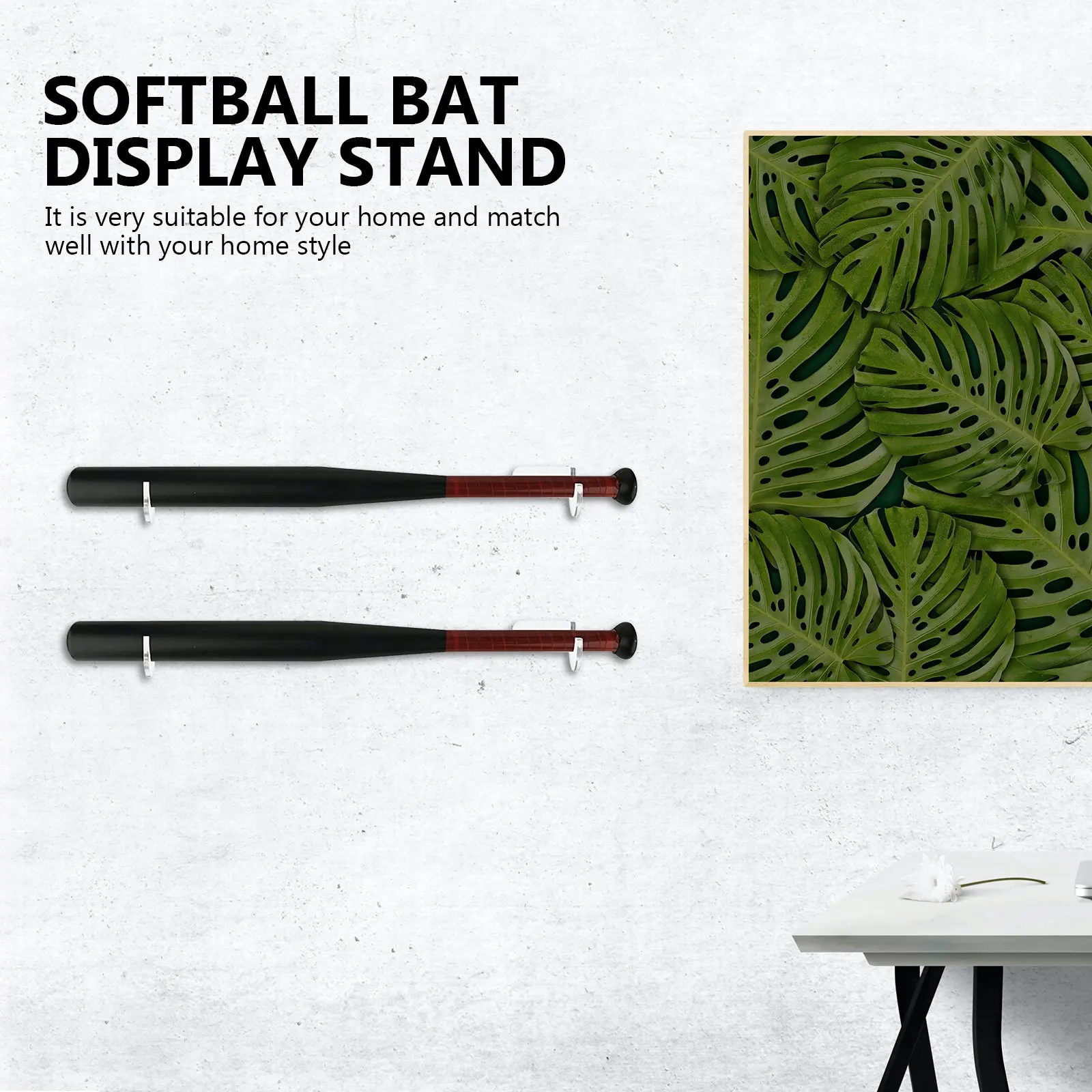 

2Pairs Softball Bat Display Rack Natural Texture Acrylic Bat Holder for Efficient Space-Saving Home Decoration Display