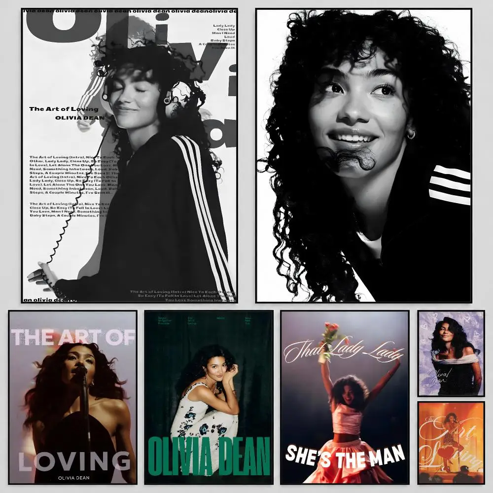 Singer Olivia Dean Soul Jazz Poster Self Adhesive PP Wall Art HD Gaming Room Bedroom Living Room Decor Apartment Gift