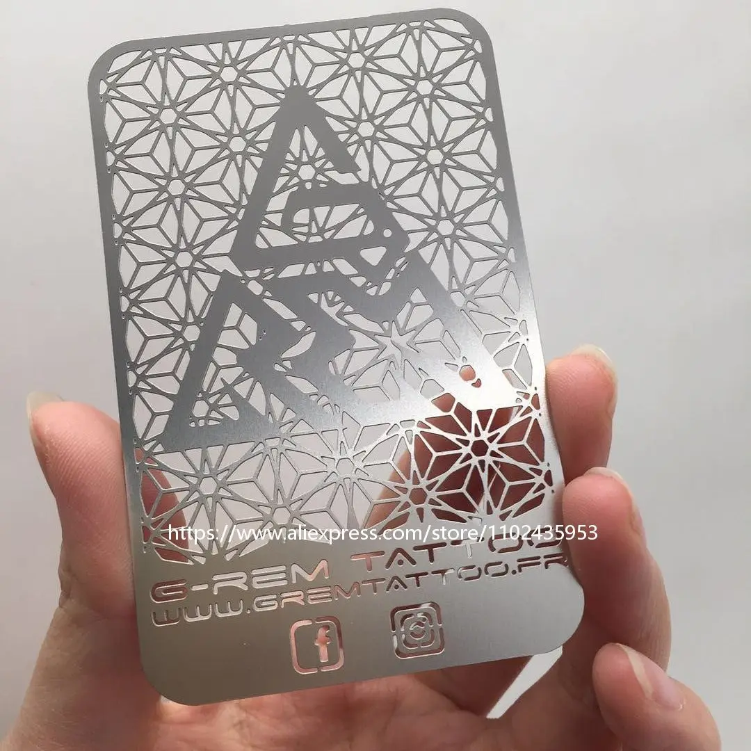 

Matte Stainless Steel Business Cards Fully Custom Made By Genuine Metal Chemically Cut & Etched China Factory Direct Supplier