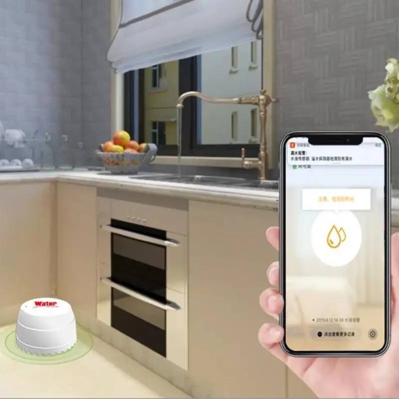 P82E Efficient Remote Monitoring WiFi Water Leak Alarm Sensors Fit for Protecting Against Damage Household Safety