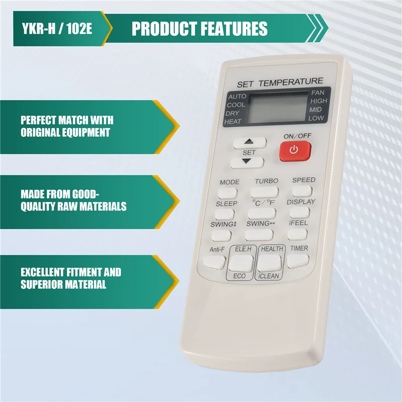 High Quality-Air Conditioning Remote Control Replacement For Aukia YKR-H/102E Feel Comfortable