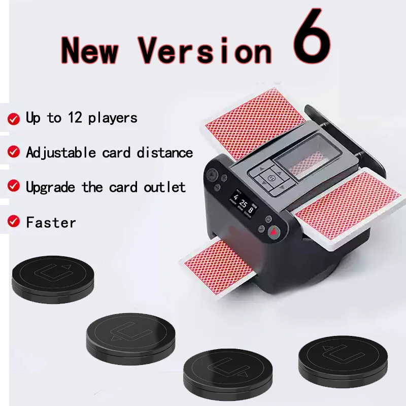 New Version  6 Card Shuffler Poker Playing Cards Electric Automatic Shuffling Machine Card Dealer Machine