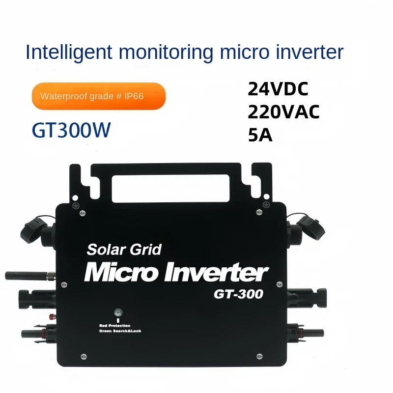 

Photovoltaic Inverter GT300E Pure Sine Wave Micro Intelligent Solar Inverter IP66 Waterproof Dc to Ac Conversion, Built-In Wifi