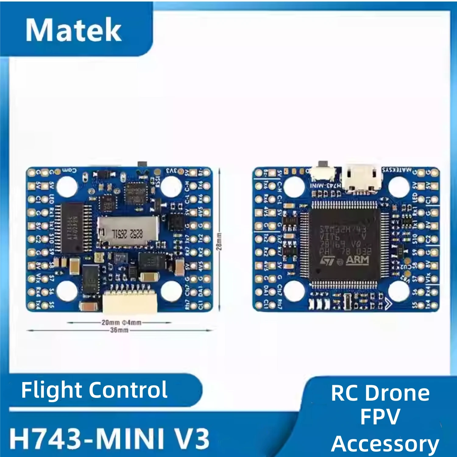 

MATEK H743-MINI V3 Управление полетом Встроенный датчик тока без тока FPV RC Drone FC Аксессуары
