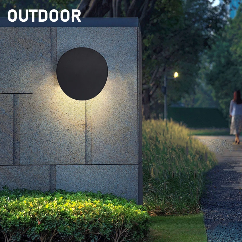 Black Modern LED Wall Lamp IP65 Aluminum Waterproof Creative Wall Lights For Outdoor Garden Courtyard Decoration Sconce Lighting