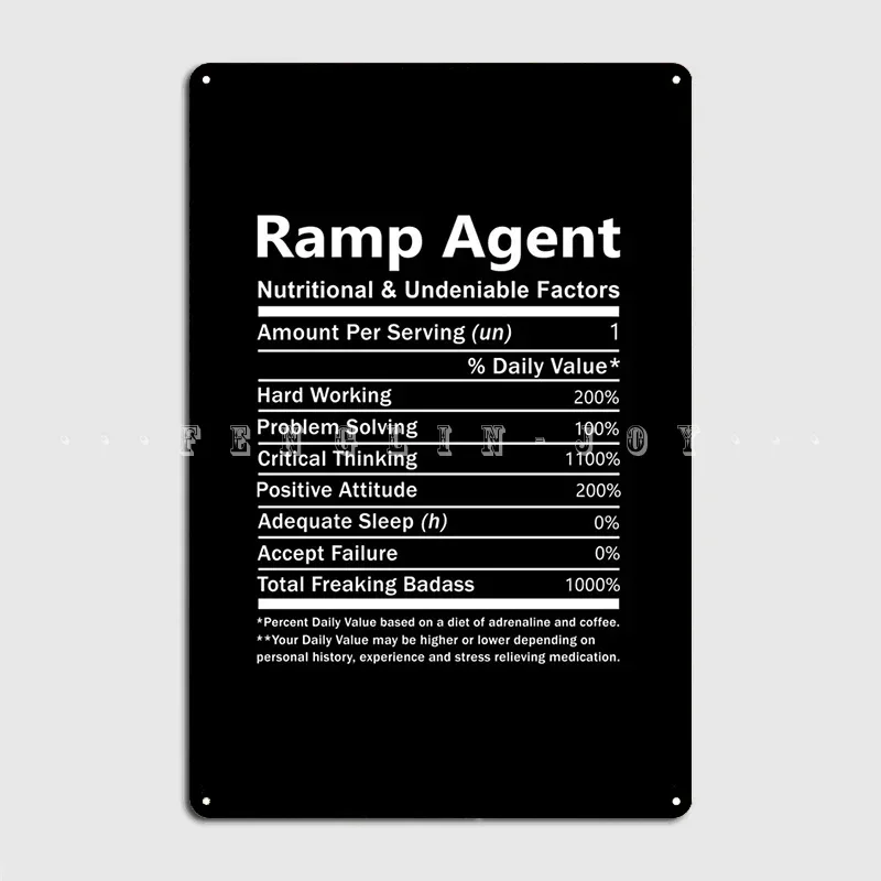 Ramp Agent Nutritional And Undeniable Factors Gift Metal Plaque Poster Club Kitchen Design Plaques Tin Sign Poster