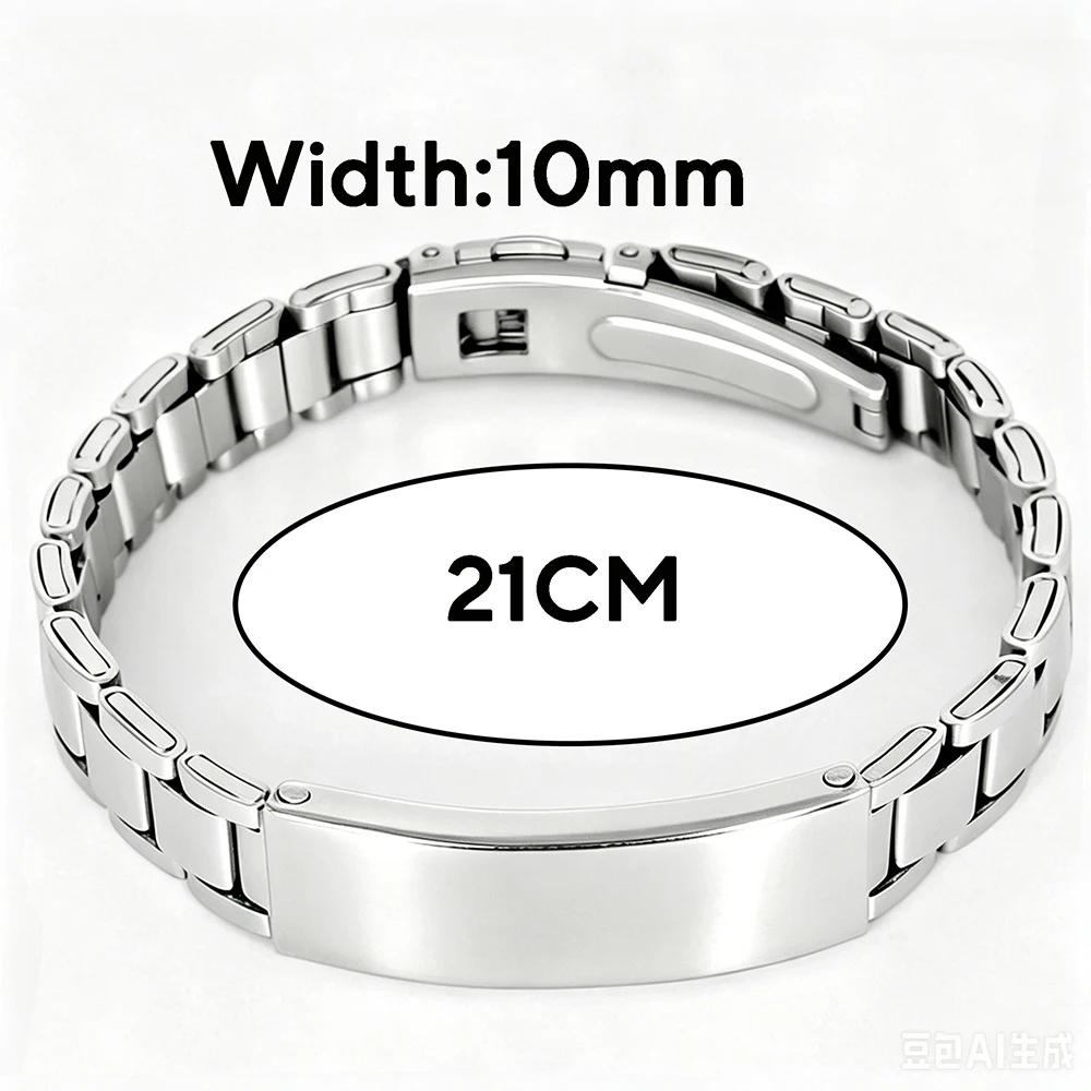 10mm Custom Text Name Men Stainless Steel Bracelet Watch Band Personalized Engrave Logo Id Bracelets Gift Jewelry