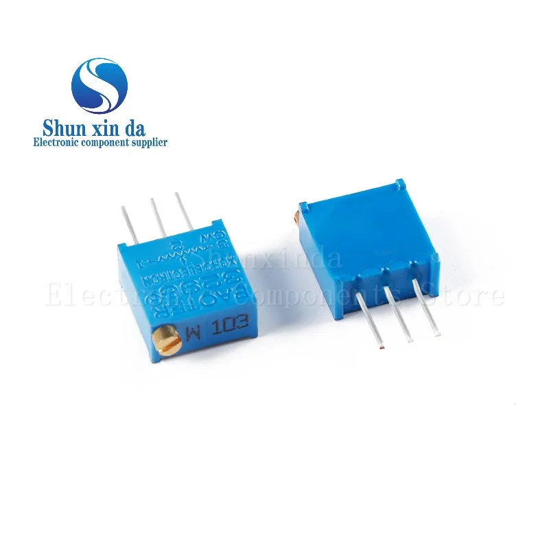 10PCS 3296 3296X 102 103 1K 2K 5K 10K 20K 50K 100K 200K 500K 1M 100R 200R 500 옴 전위차계 저항ohm Trimpot 트리머