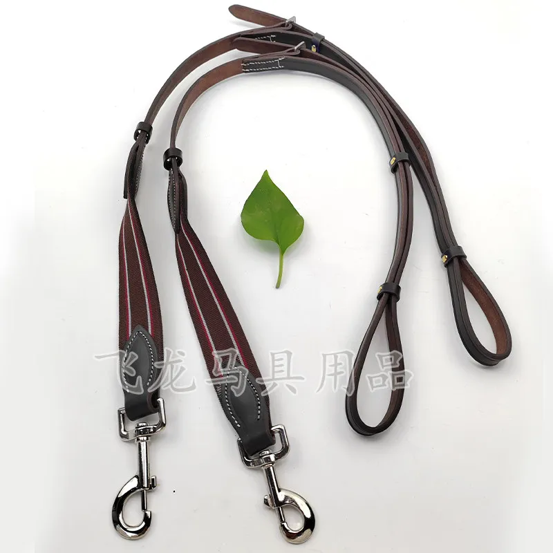 Equestrian supplies, equipment cowhide reins side, training reins harness supplies