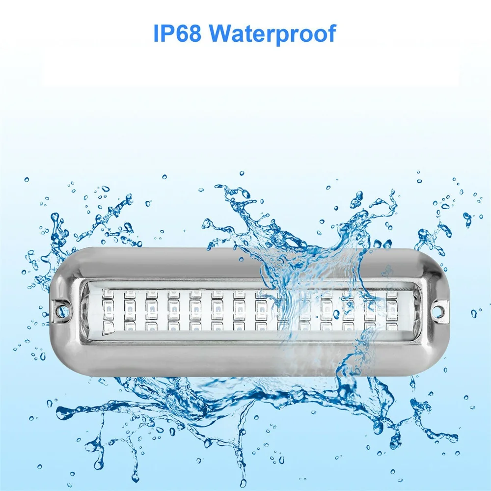 27LED/42LED Yacht Underwater Light Car Light 12V 24V Marine Navigation Light Stainless Steel Waterproof Marine Boat Lamp